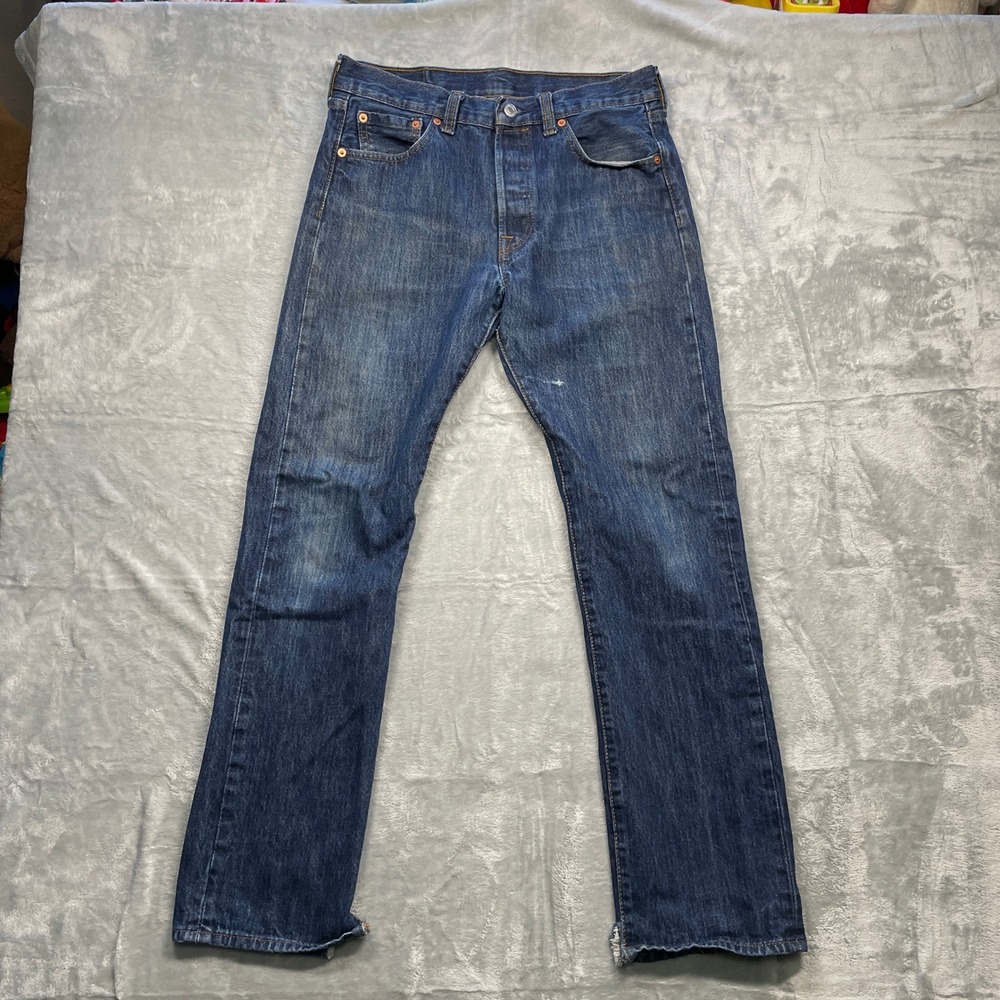 Levi's 501 Mens Blue Button Fly Straight Leg Denim‎ Jeans W30 L32